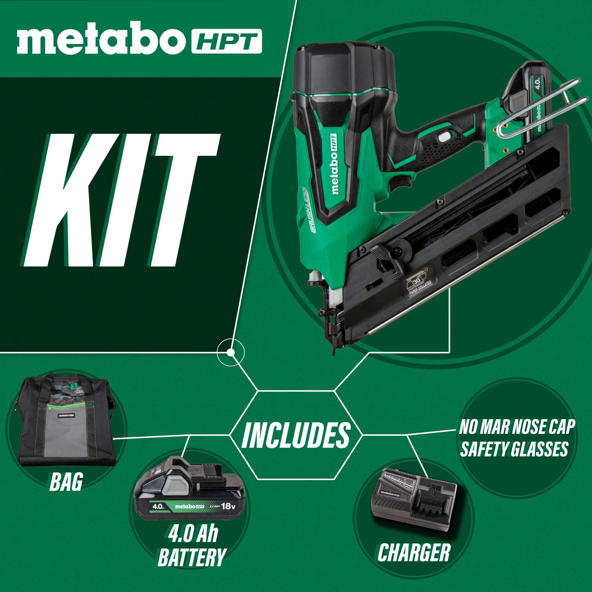 Metabo HPT 3-1/2-in 30 -Degree Cordless Battery Included and Charger Included ) - Image 4