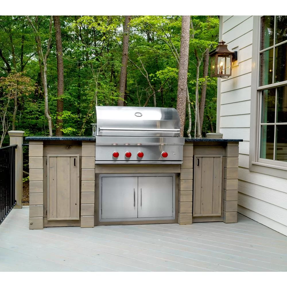 AdirHome Stainless Steel Rust-Resistant Single Face BBQ Grill Double Access Door Panel, 30 Inches