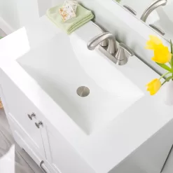 Alternative view of Diamond NOW Cassidy 30-in White Single Sink Bathroom Vanity with White Cultured Marble Top