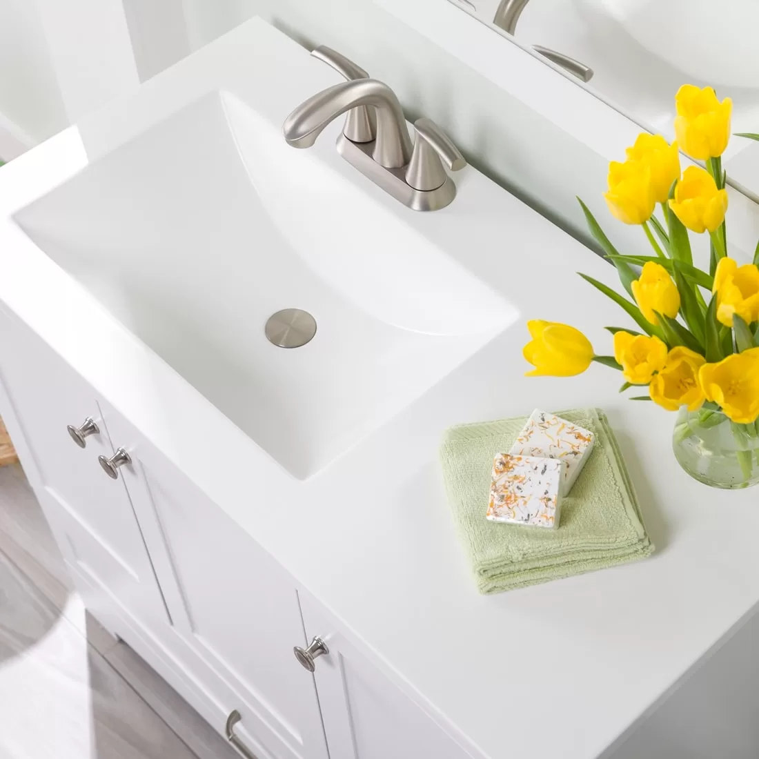 Diamond NOW Cassidy 36-in White Single Sink Bathroom Vanity with White Cultured Marble Top - Image 2
