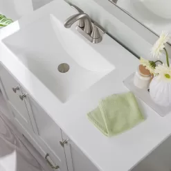 Alternative view of Diamond NOW Cassidy 36-in Pearl Gray Single Sink Bathroom Vanity with White Cultured Marble Top