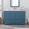 Diamond NOW Cassidy 48-in Admiral Blue Single Sink Bathroom Vanity with White Cultured Marble Top