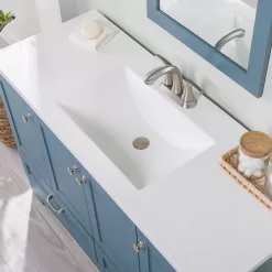 Alternative view of Diamond NOW Cassidy 48-in Admiral Blue Single Sink Bathroom Vanity with White Cultured Marble Top