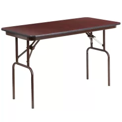 Flash Furniture 4-Foot Mahogany Melamine Laminate Folding Banquet Table