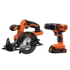 BLACK+DECKER BD2KITCDDCS 2-Tool 20-volt Max Power Tool Combo Kit Case (1 Li-ion Battery Included and Charger Included)