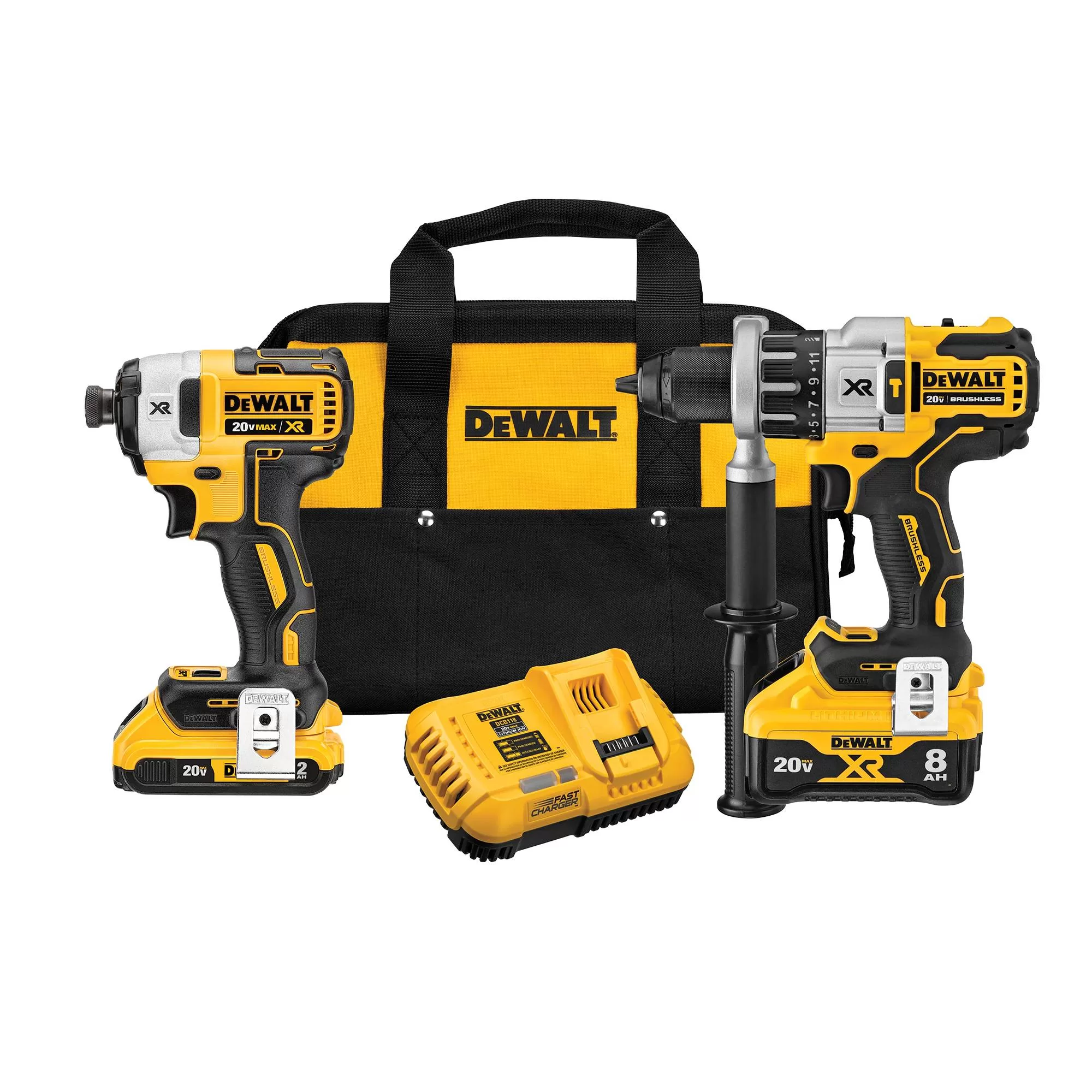 DEWALT DCK299D1W1 Power Detect XR POWER DETECT 2-Tool 20-Volt Max Brushless Power Tool Combo Kit with Soft Case (2-Batteries and charger Included)