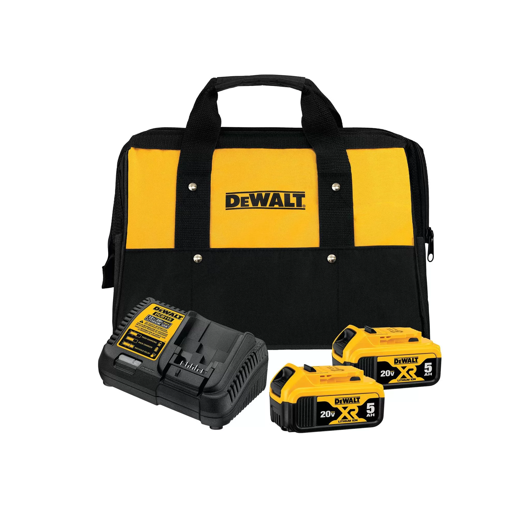 DEWALT DCB205-2CK 20V Max Battery Starter Kit with 2 Batteries, 5.0Ah