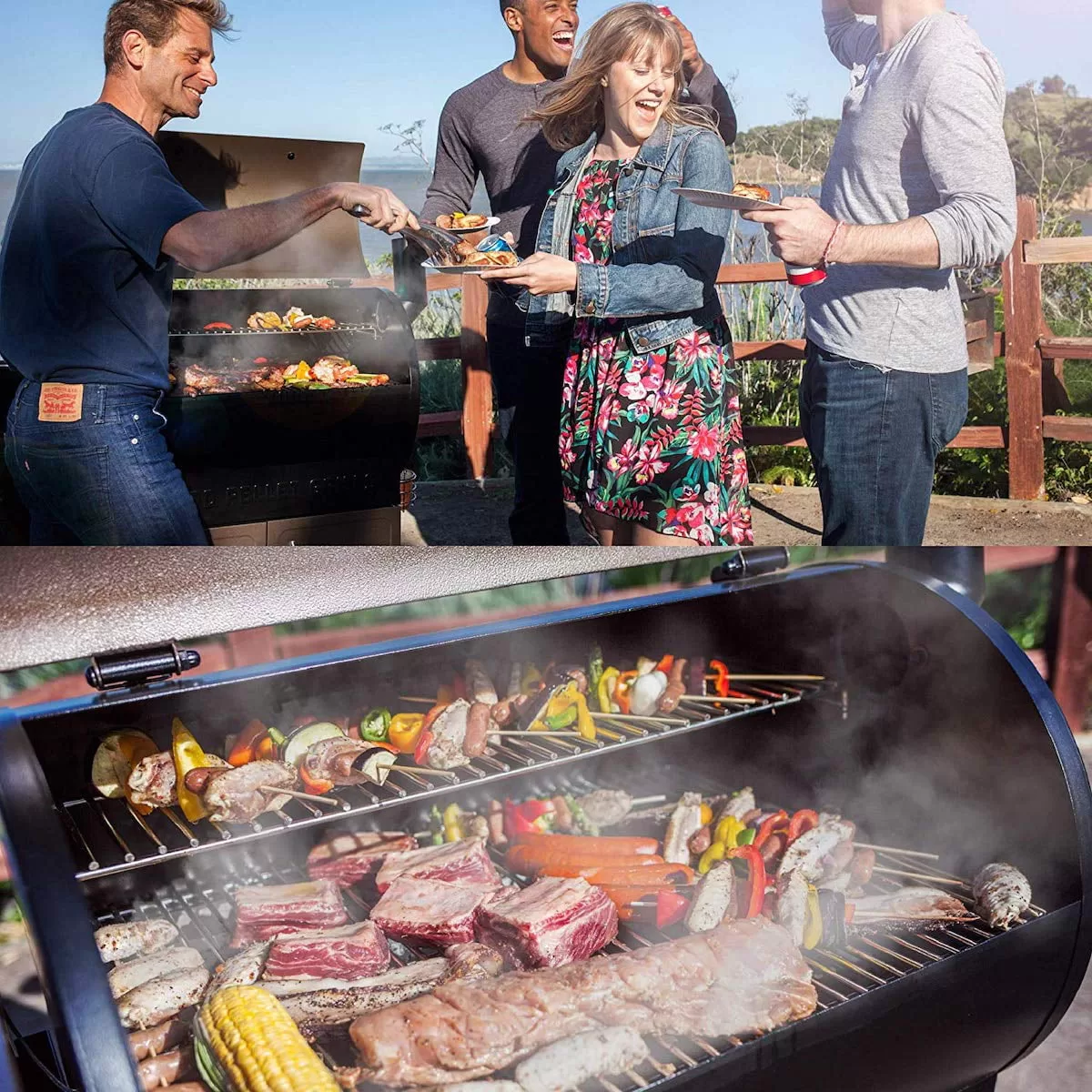 Z GRILLS ZPG-600D3E 573 sq. in. Wood Pellet Grill and Smoker 8-in-1 BBQ Stainless Steel