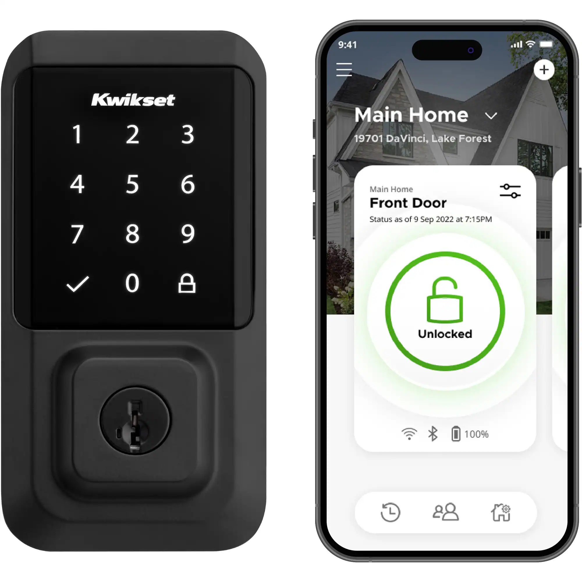 Kwikset Halo Matte Black Wi-fi Compatibility Single Cylinder Electronic Deadbolt Lighted Keypad Touchscreen