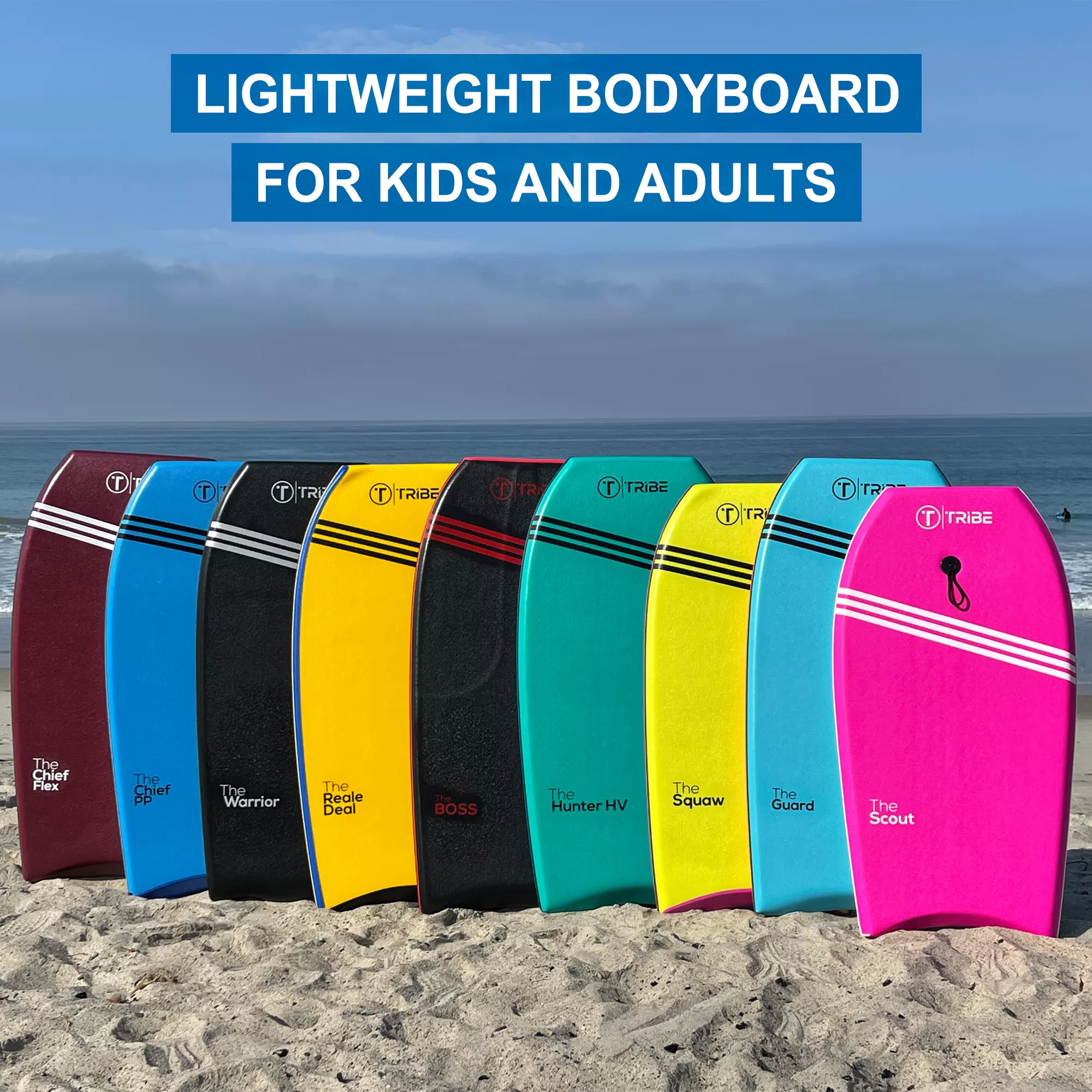 Tribe Scout 39" Bodyboard-Apple GreenWhitePurple