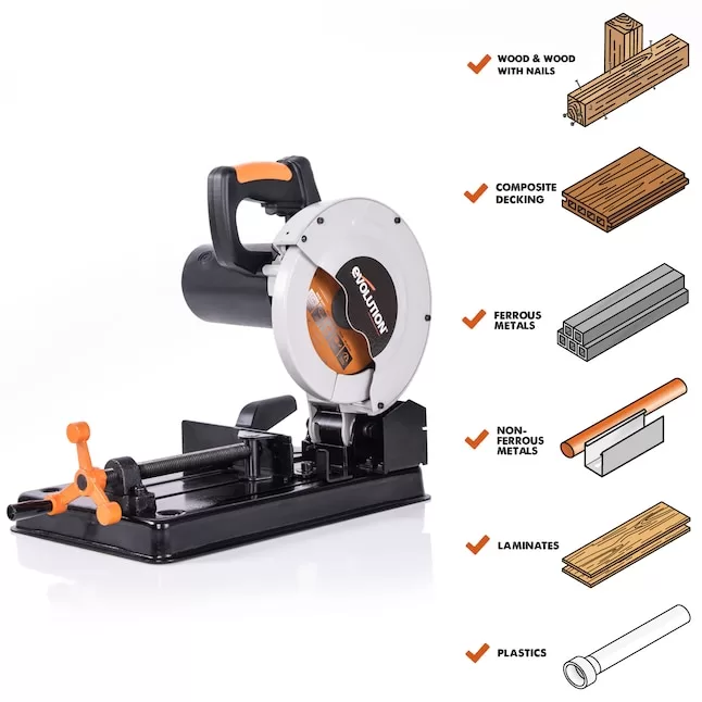 Evolution Chop Saw RAGE4 10 Amps-Amp 7.25-in Multipurpose Cutting - Image 2
