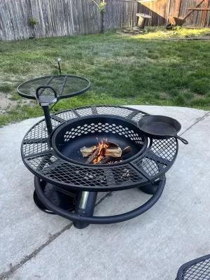 MASTER FORGE 47.24-in W Black Steel Wood-Burning Fire Pit