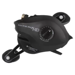 Quantum Smoke HD Baitcast Fishing Reel, Size 200 Reel, Right-Hand Retrieve, Continuous Anti-Reverse Clutch, Large EVA Handle Knobs, 7.3:1 Gear Ratio, Black