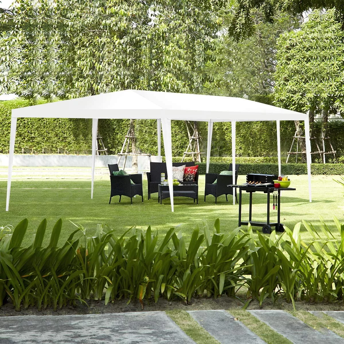 SUGIFT 10'x30' Wedding Party Tent Outdoor Canopy Tent with 5 Side Walls White