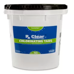 Rx Clear 1" Stabilized Chlorine Tablets Swimming Pool Chemical | 50 lb Bucket