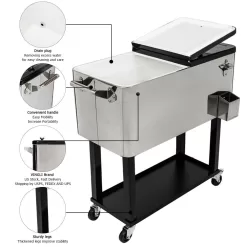 Zimtown Iron Spray Plastic with Tray Cooler with Shelf