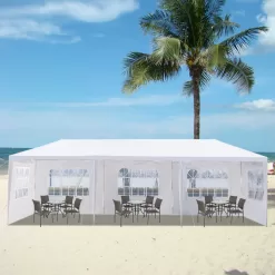 Zimtown 10'x30' Canopy install Gazebo Wedding Party Tent with Removable Sidewall Outdoor
