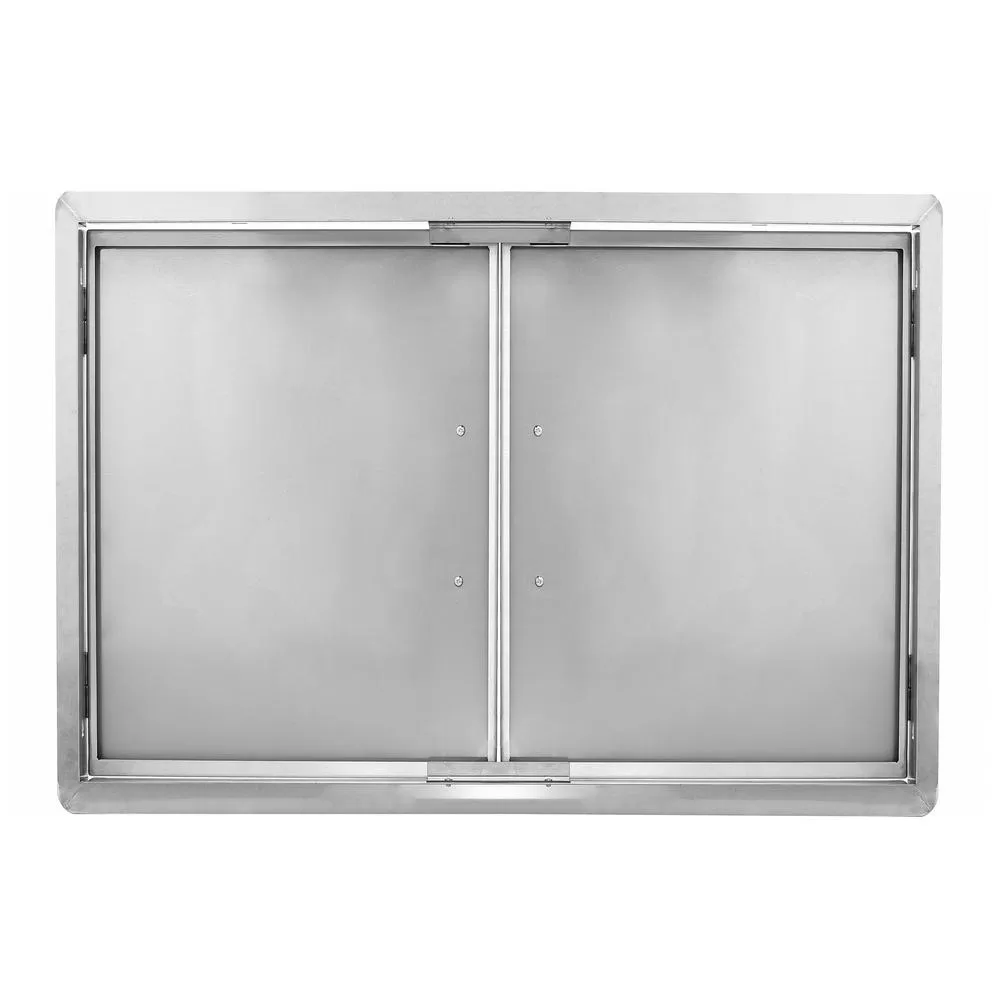 AdirHome Stainless Steel Rust-Resistant Single Face BBQ Grill Double Access Door Panel, 30 Inches
