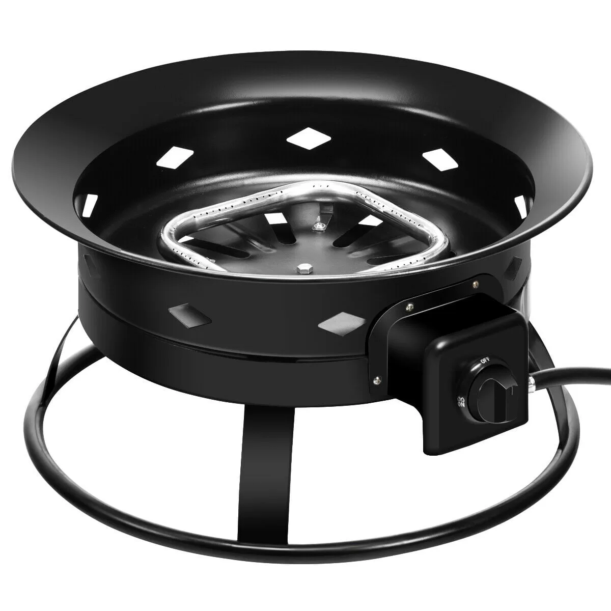 Gymax Portable Propane Outdoor Gas Fire Pit W/ Cover & Carry Kit 19-Inch 58,000 BTU