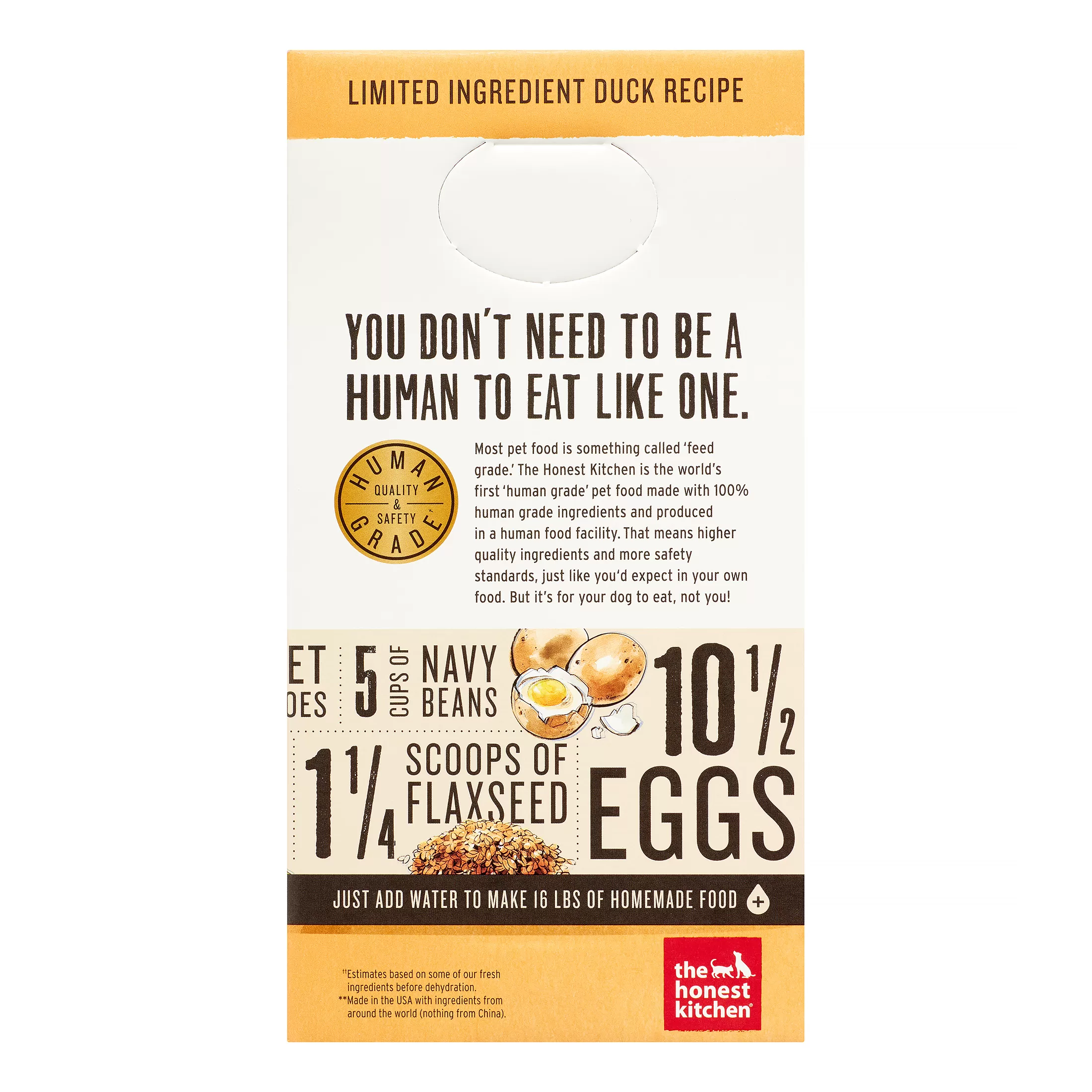The Honest Kitchen Spruce: Dehydrated Minimalist Limited Ingredient Dog Food, Grain Free Duck & Sweet Potato, 4 lbs (Make 16 lbs)