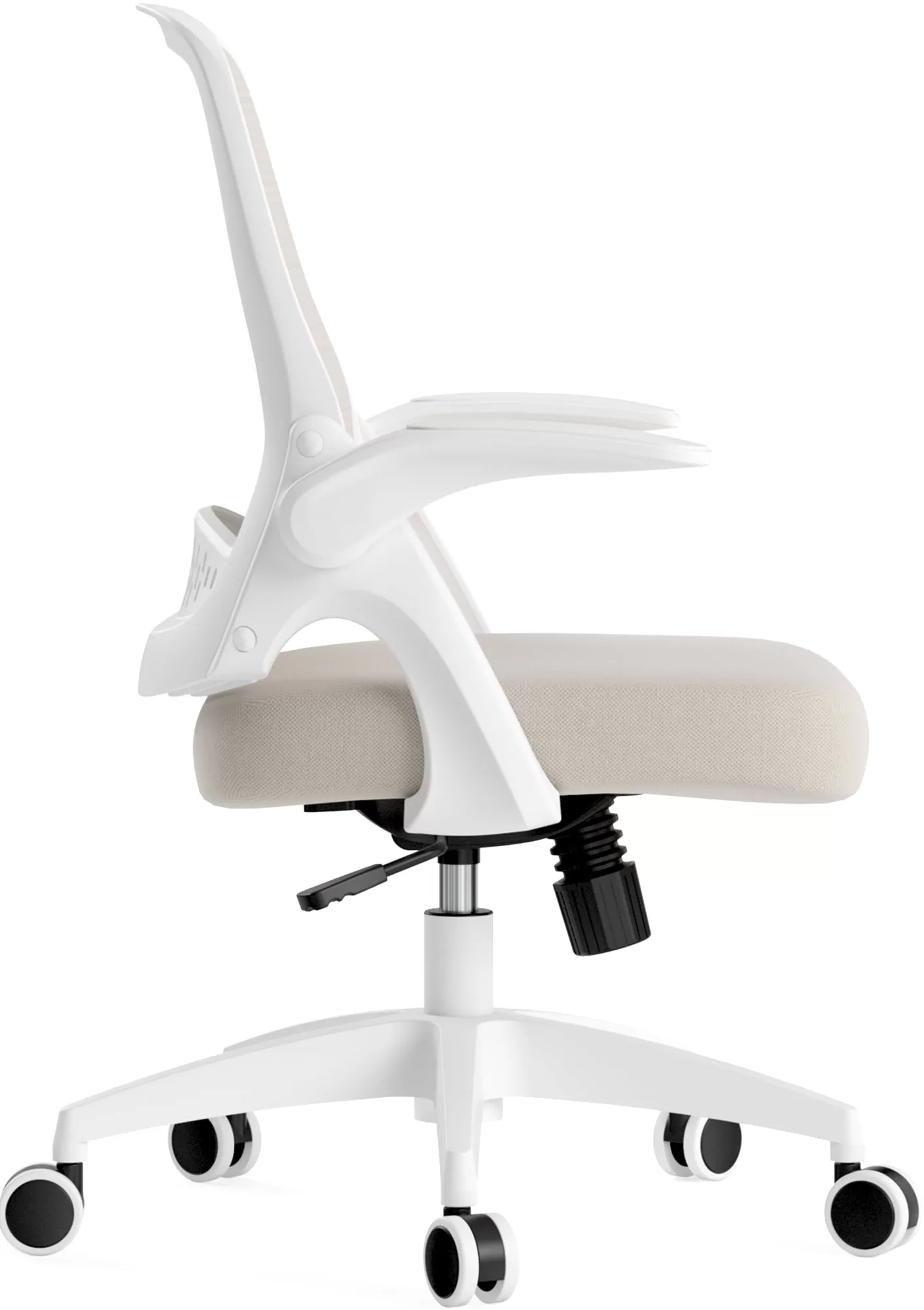 Hbada Office Task Desk Chair Swivel Home Comfort Chairs with Flip-up Arms and Adjustable Height, grey