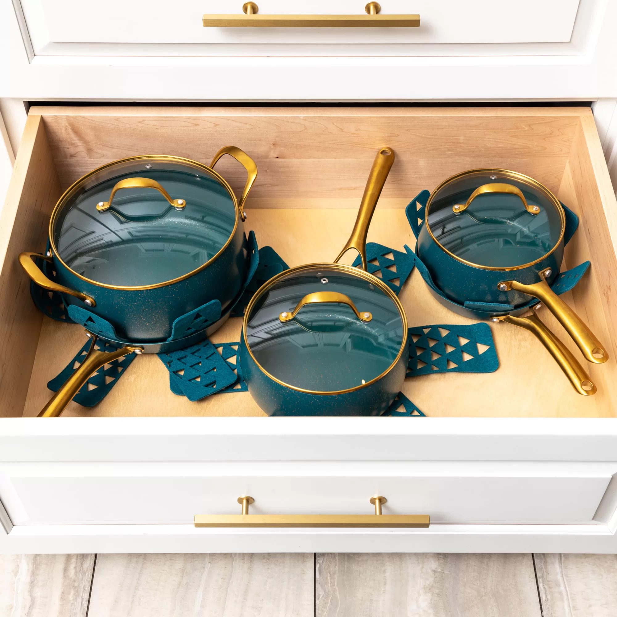 Thyme & Table Nonstick Willow Cookware, 12-Piece Set, Peacock Blue
