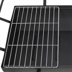 Sunnydaze Outdoor Camping or Backyard Rectangular Northland Fire Pit with Cooking Grill Grate, Spark Screen, Log Poker, and Fire Pit Cover - 36
