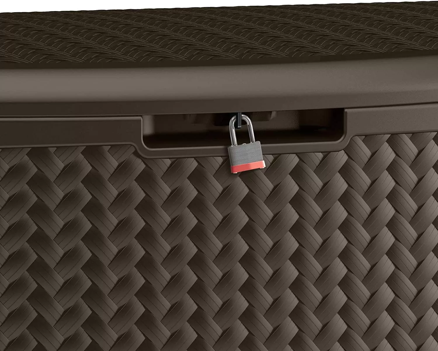 Suncast 52.75-in L x 29-in 124-Gallon Java Plastic Deck Box - Image 7