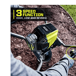 RYOBI RY40710VNM 40V HP Brushless Cordless Earth Auger with 8 in. Bit with 4.0 Ah Battery and Charger
