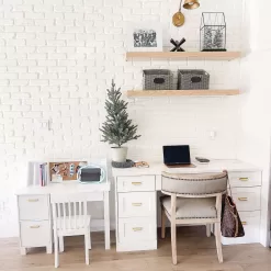 KidKraft Children's Wooden Study Desk with Chair, White