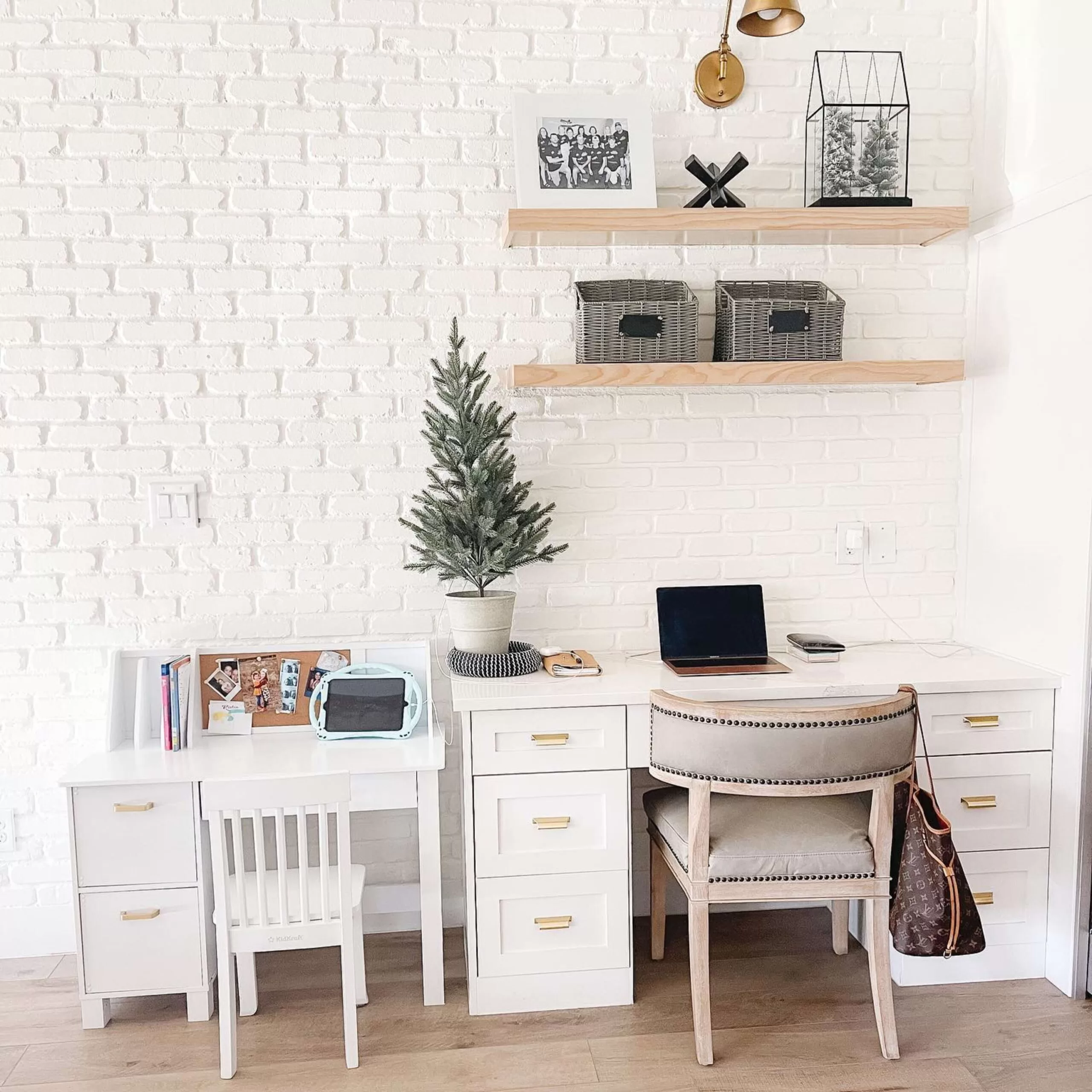 KidKraft Children's Wooden Study Desk with Chair, White