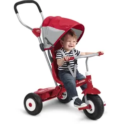 Radio Flyer, All-Terrain 4-in-1 Stroll 'N Trike, Air Tires, Red
