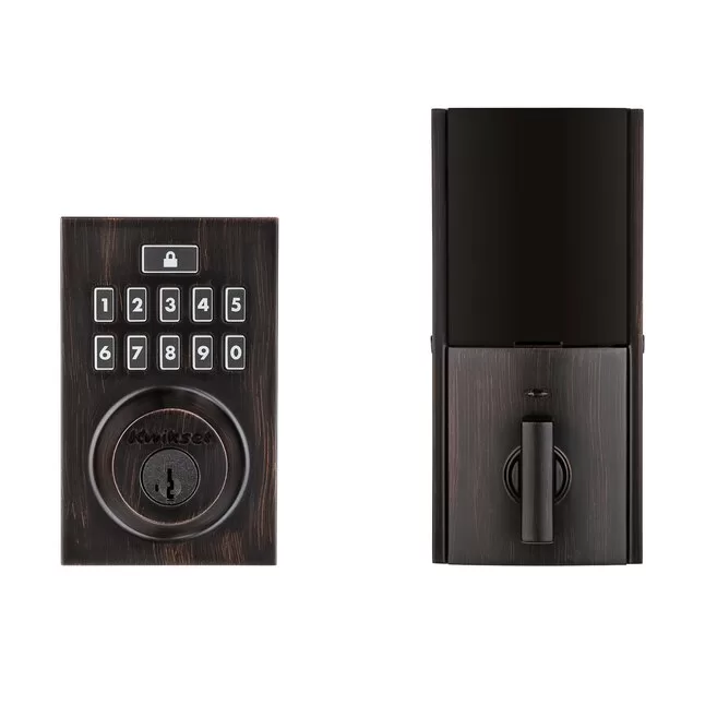 Kwikset SmartCode 913 Venetian Bronze Single Cylinder Electronic Deadbolt Lighted Keypad - Image 3
