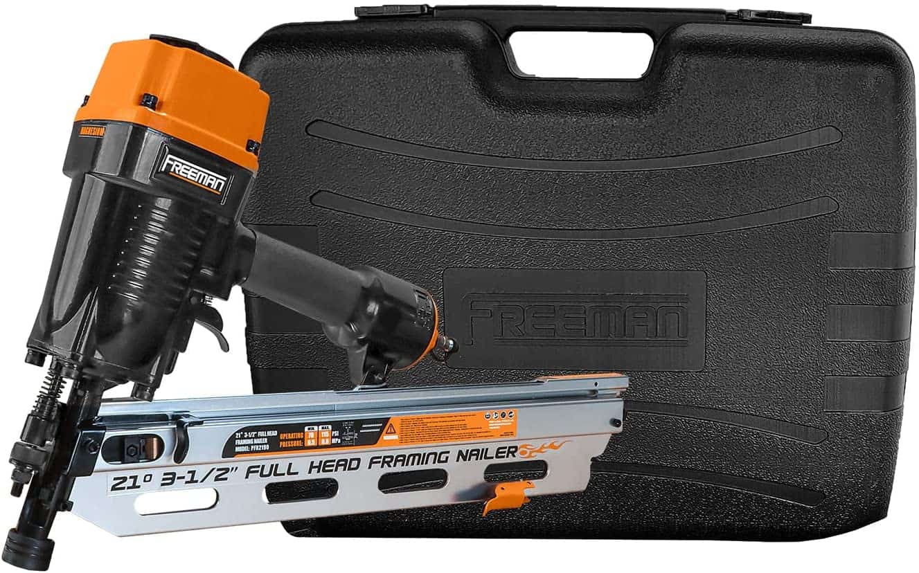 FREEMAN Full Round Head, include plastic Case 3.5-in 21-Degree Pneumatic Framing Nailer