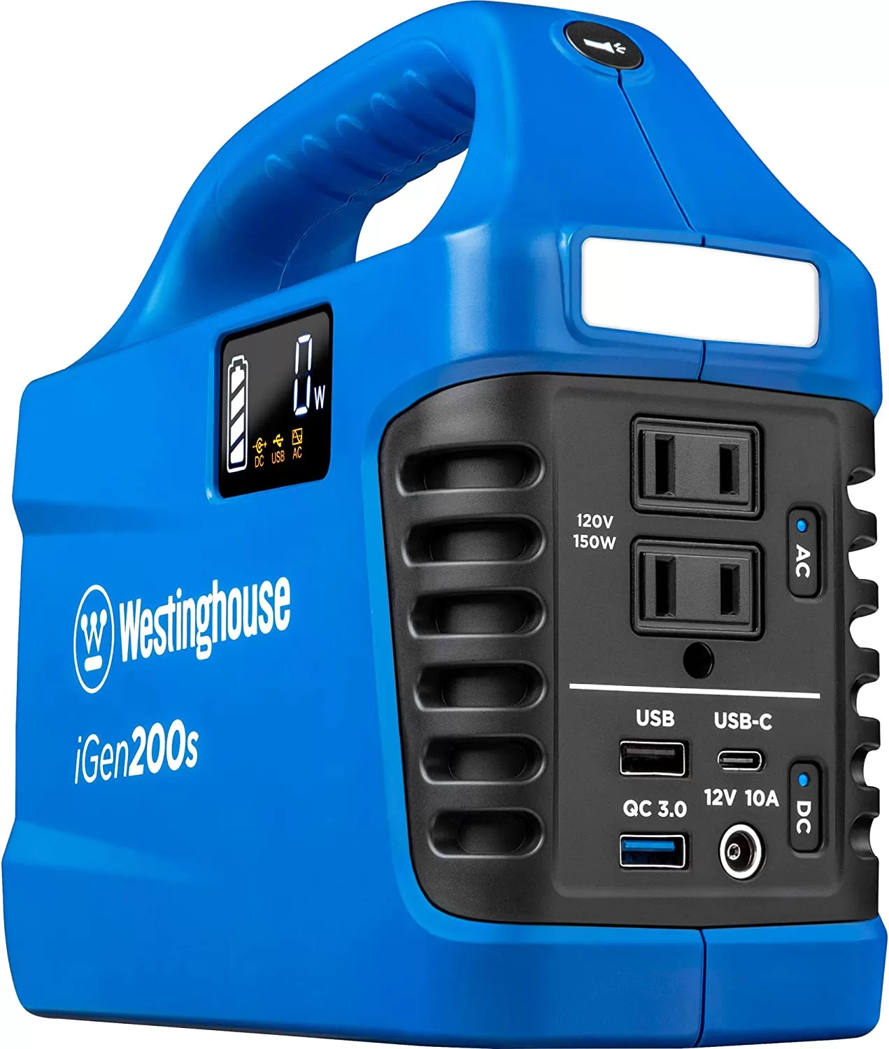 Westinghouse IGEN200S 150-Rated/300-Peak Watt Camping/RV Power Station 194-Watt Hour Portable Solar Generator