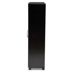 Baxton Studio 2 Door Entryway Shoe Storage Cabinet with Open Shelves.