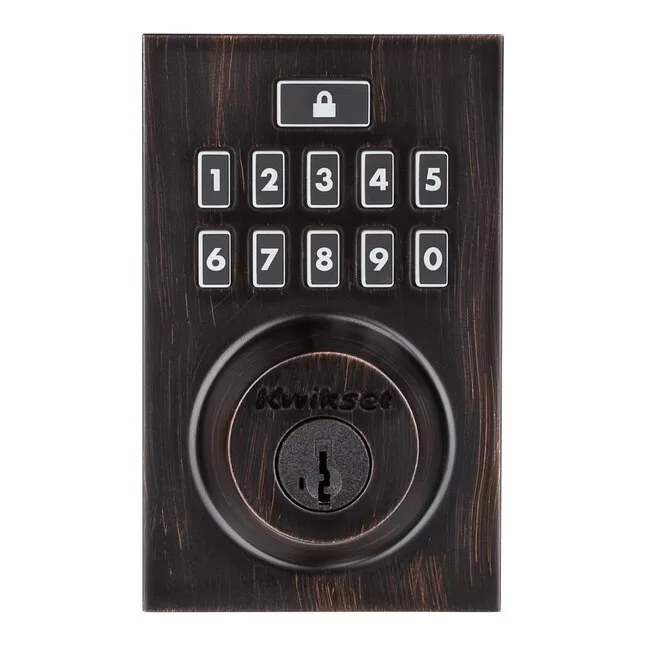 Kwikset SmartCode 913 Venetian Bronze Single Cylinder Electronic Deadbolt Lighted Keypad - Image 5