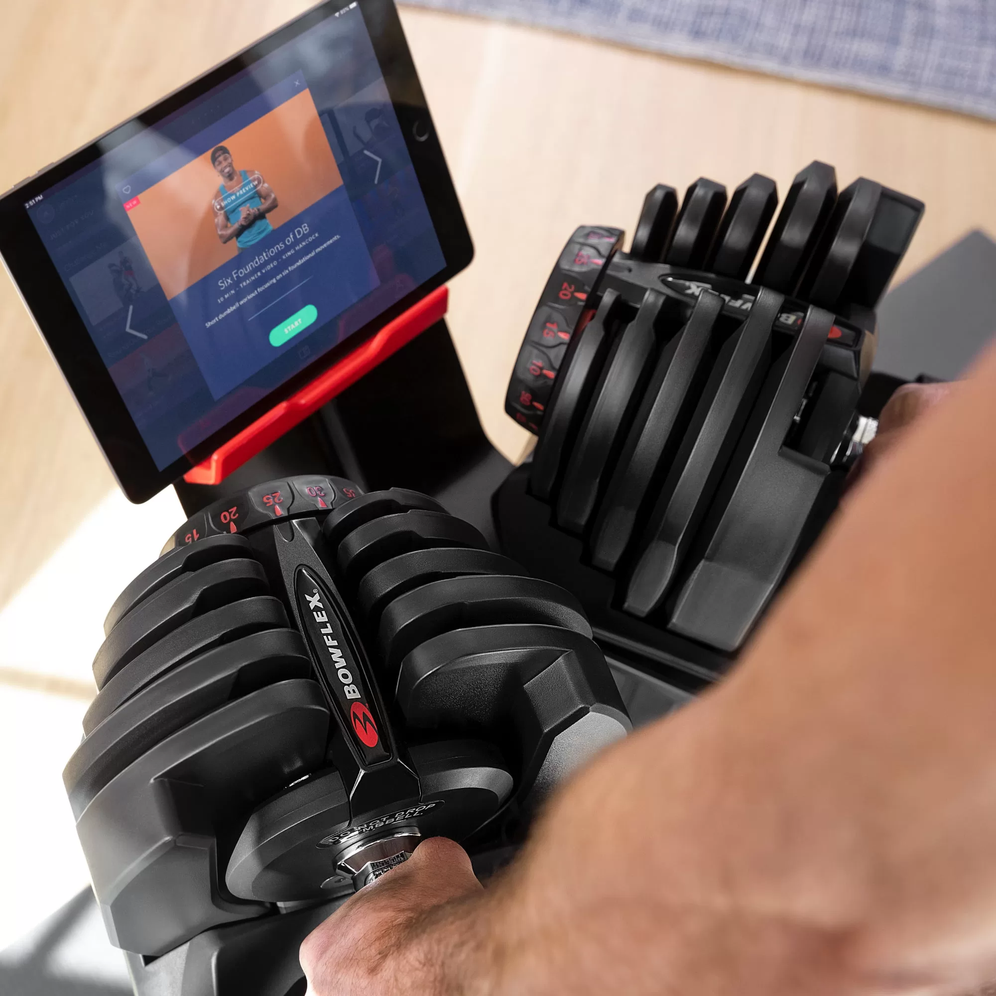 Bowflex SelectTech Dumbbell Stand, Device Holder, Fits any Tablet or Smart Phone
