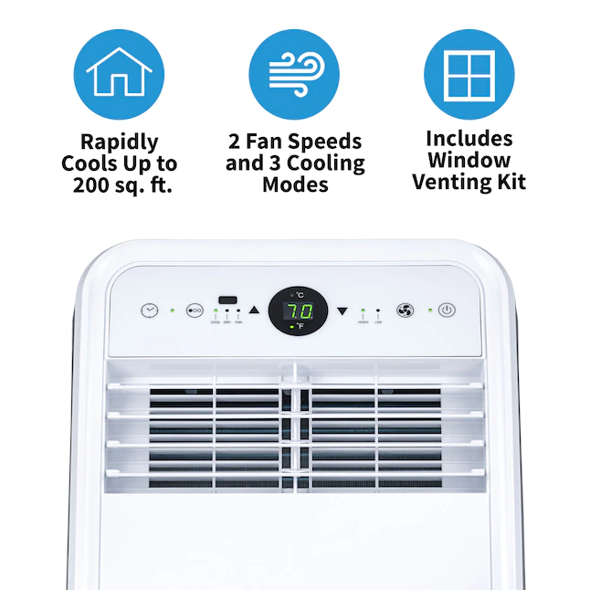 NewAir 4000-BTU DOE (7500-BTU ASHRAE) 120-Volt White Vented Portable Air Conditioner - Image 6
