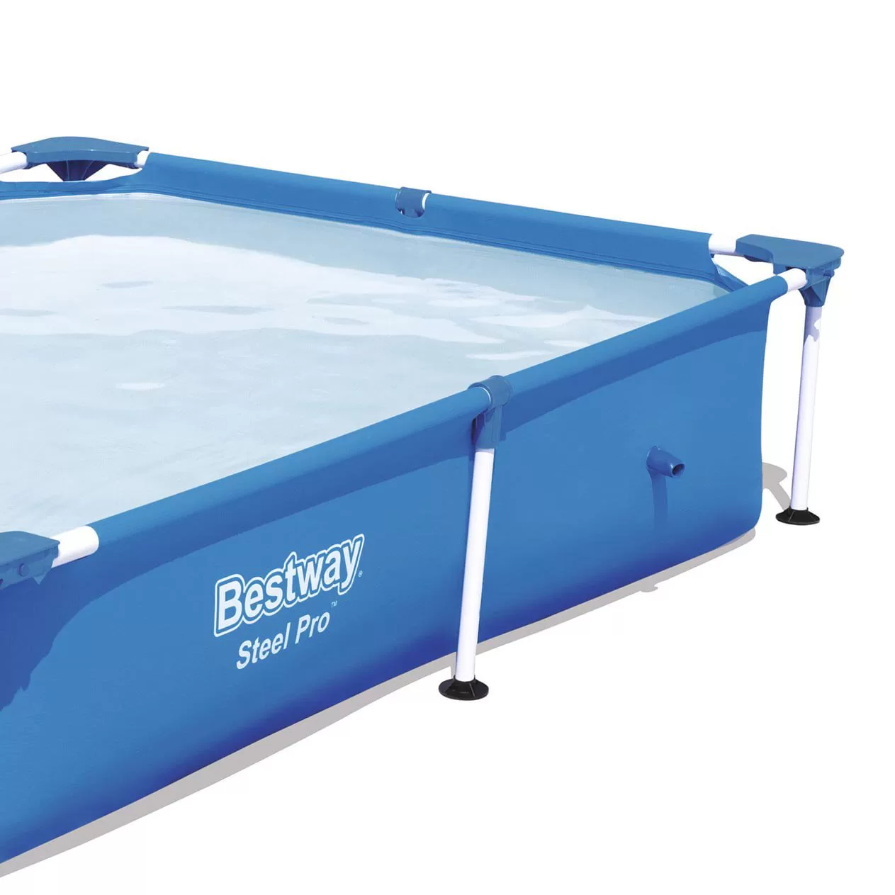 Bestway Steel Pro 7.25 x 4.9 x 1.4 Ft Rectangular Above Ground Kids Swimming Pool