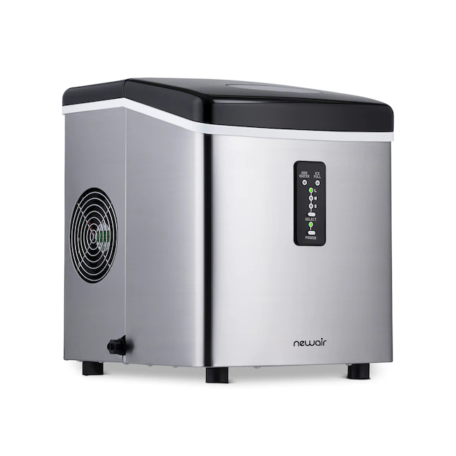 NewAir AI-100SS Portable Ice Maker 28 lb. Daily - Countertop Compact Design, 3 Size Bullet Shaped Ice, Stainless with Black Lid - Image 2