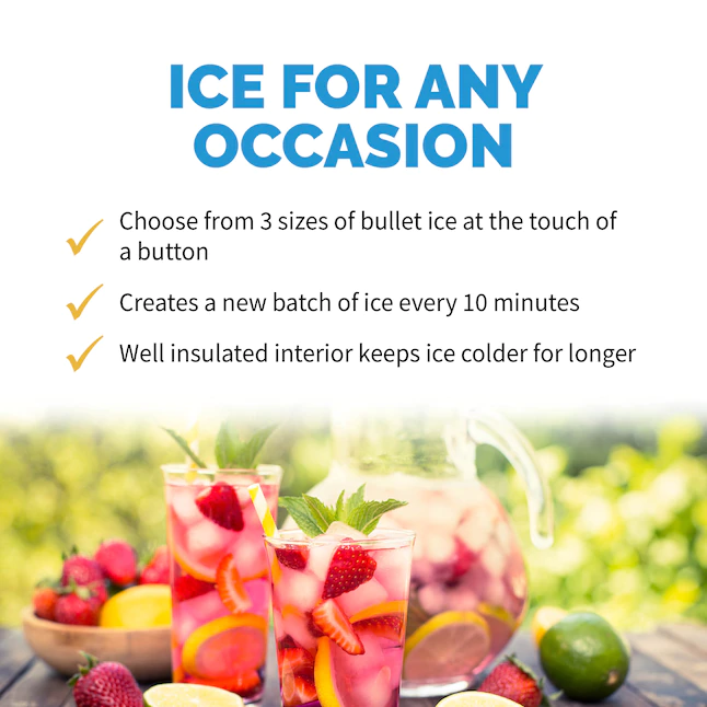 NewAir AI-100SS Portable Ice Maker 28 lb. Daily - Countertop Compact Design, 3 Size Bullet Shaped Ice, Stainless with Black Lid - Image 5