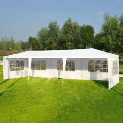 SUGIFT 10'x30' Wedding Party Tent Outdoor Canopy Tent with 5 Side Walls White