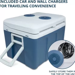 Ivation Electric Portable 45 L Cooler & Warmer W/ Wheels & Handle, for Travels