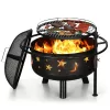 Sophia & William 30" 2 in 1 Outdoor Wood Burning Fire Pit Firepit Bowl with Cooking Grate
