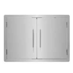 AdirHome Stainless Steel Rust-Resistant Single Face BBQ Grill Double Access Door Panel, 30 Inches