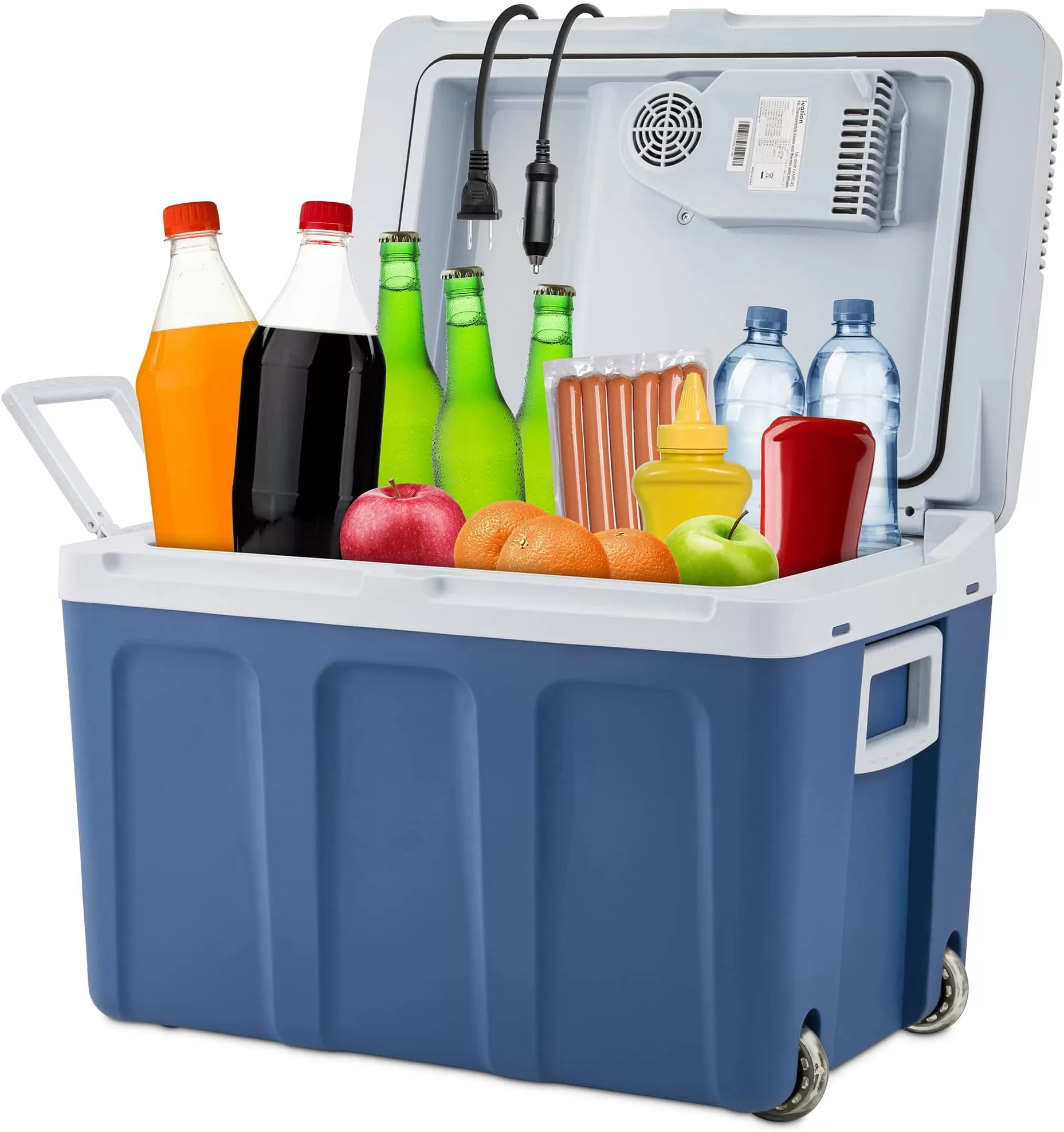 Ivation Electric Portable 45 L Cooler & Warmer W/ Wheels & Handle, for Travels