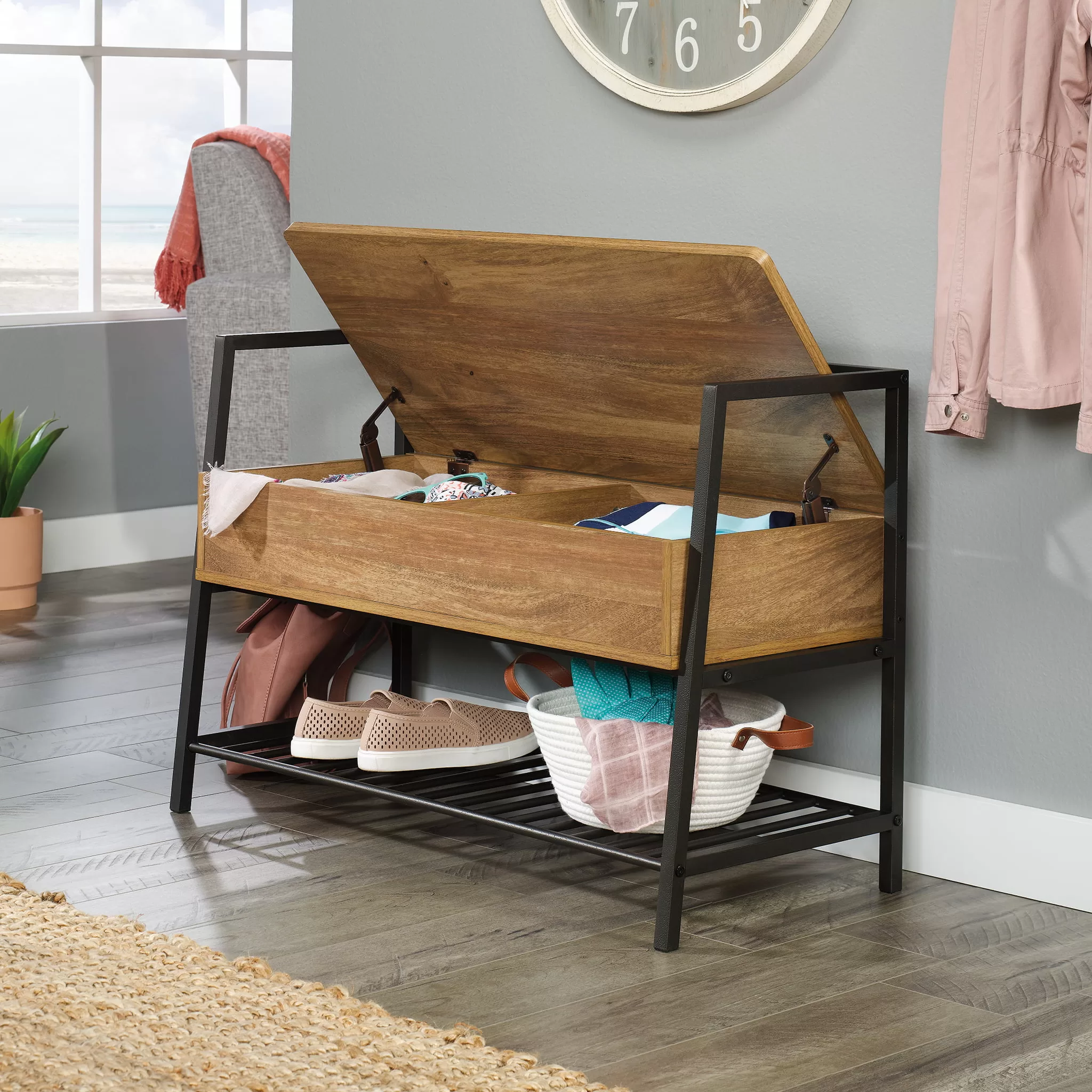 Curiod Storage Bench, Sindoori Mango Finish