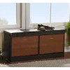 Baxton Studio Foley Entryway Cushioned Bench Shoe Rack Cabinet Organizer