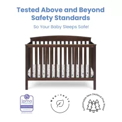 Delta Children Hanover 6-in-1 Convertible Baby Crib, Walnut Espresso